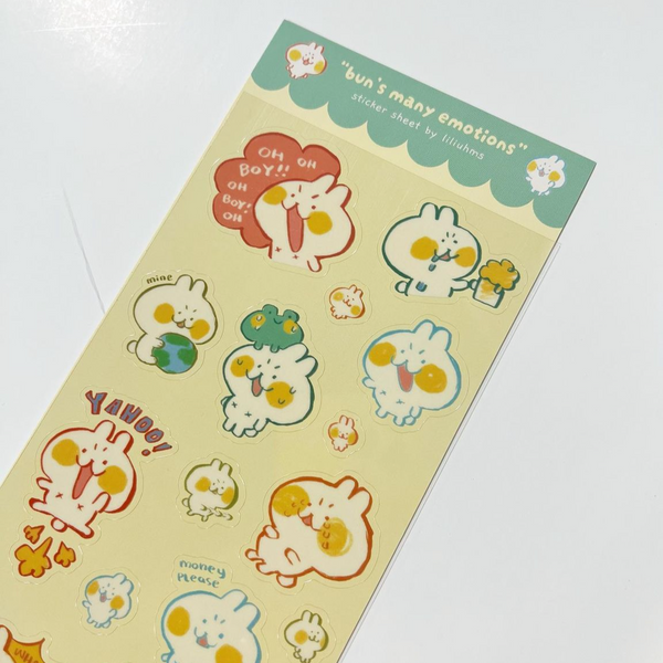 Bun's Many Emotions Sticker Sheet