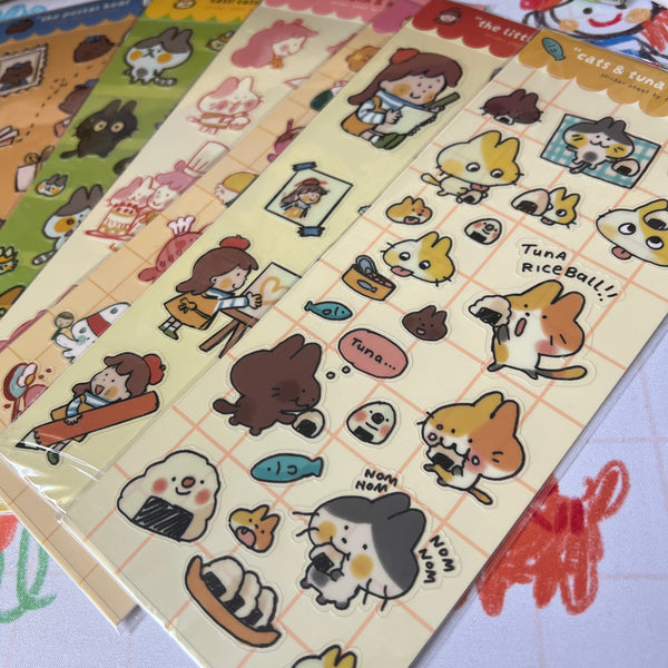 Cats & Tuna Riceball Sticker Sheet