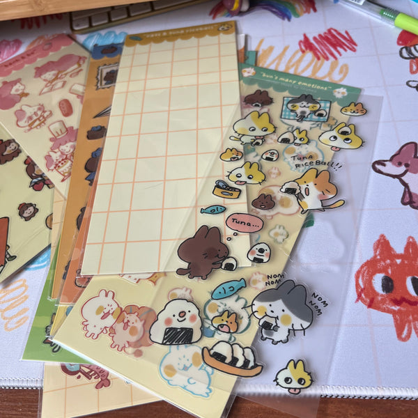 Cats & Tuna Riceball Sticker Sheet