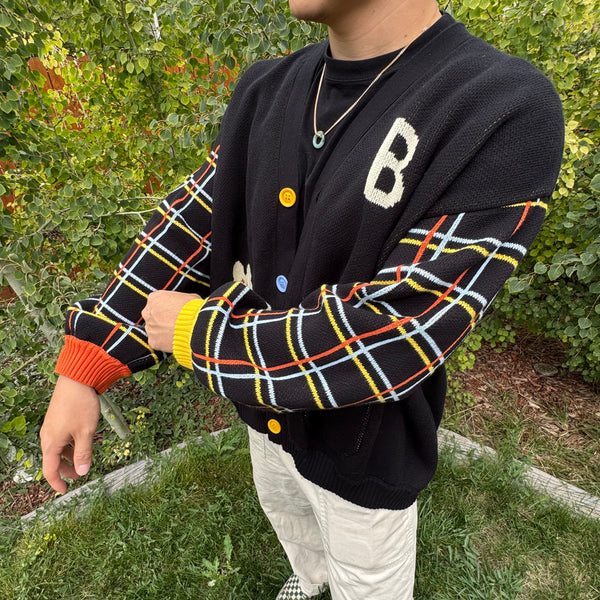 Bun "B" Primary Chunky Knit Cardigan