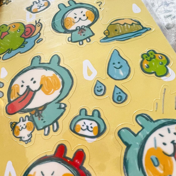 Bun's Rainy Day Sticker Sheet