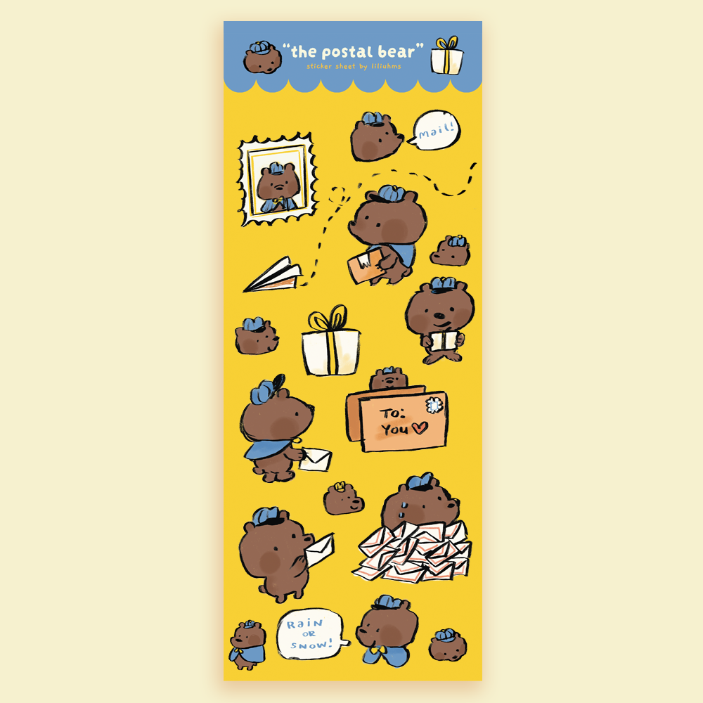 Postal Bear Sticker Sheet