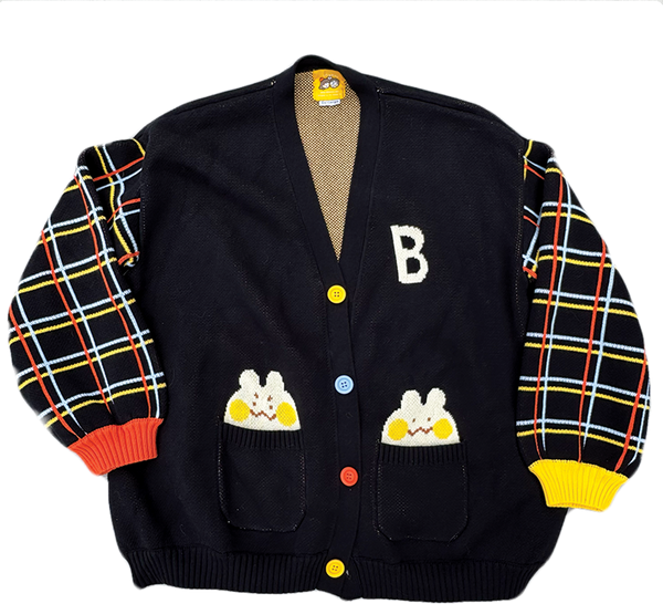 Bun "B" Primary Chunky Knit Cardigan