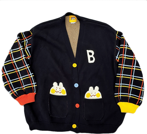 Bun "B" Primary Chunky Knit Cardigan