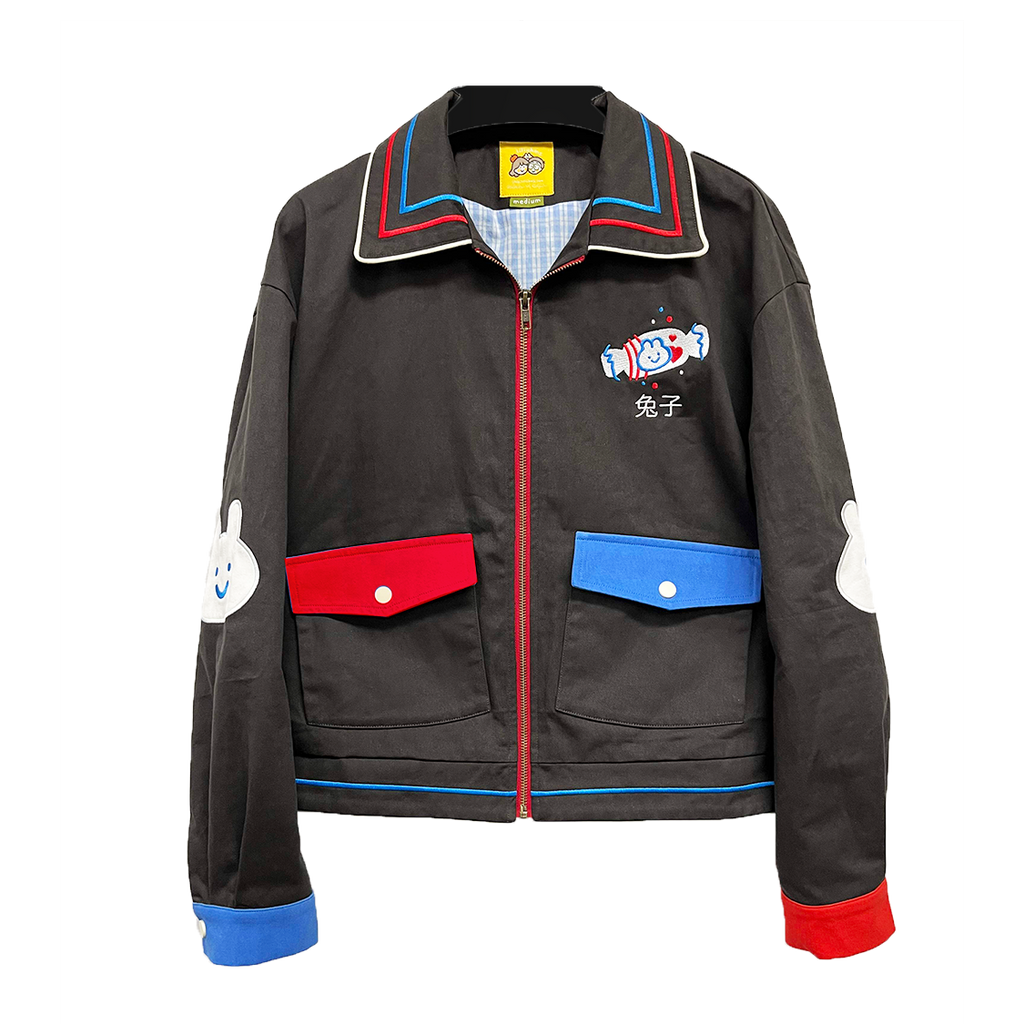 eyeye★大人気 BUNNY STITCH BOMBER JACKET_2色 Sweet Candy Rabbit Bomber Jacket – liliuhms shop