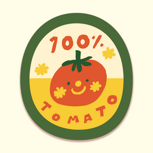 100% Tomato Fruit Label Decal Sticker